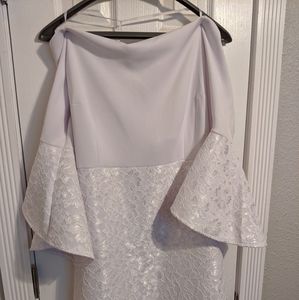 Formal white, off-the-shoulder dress from Eloquii.